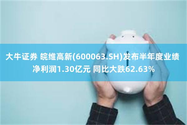 大牛证券 皖维高新(600063.SH)发布半年度业绩 净利润1.30亿元 同比大跌62.63%