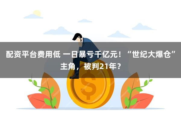 配资平台费用低 一日暴亏千亿元！“世纪大爆仓”主角，被判21年？